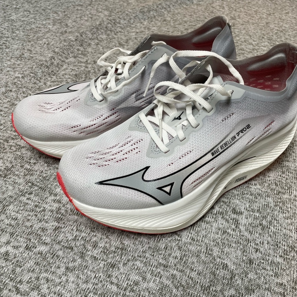 Mizuno Women's Silver and Red Athletic Shoes